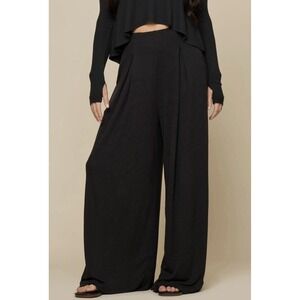 Popflex Go with the Flow Wide Leg Pant Black Size Medium NWT